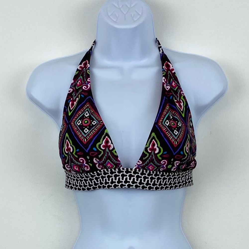 Xhilaration Women's Size XL Multicolor Geometric Print Triangle‎ Swim Bikini Top - Picture 2 of 6